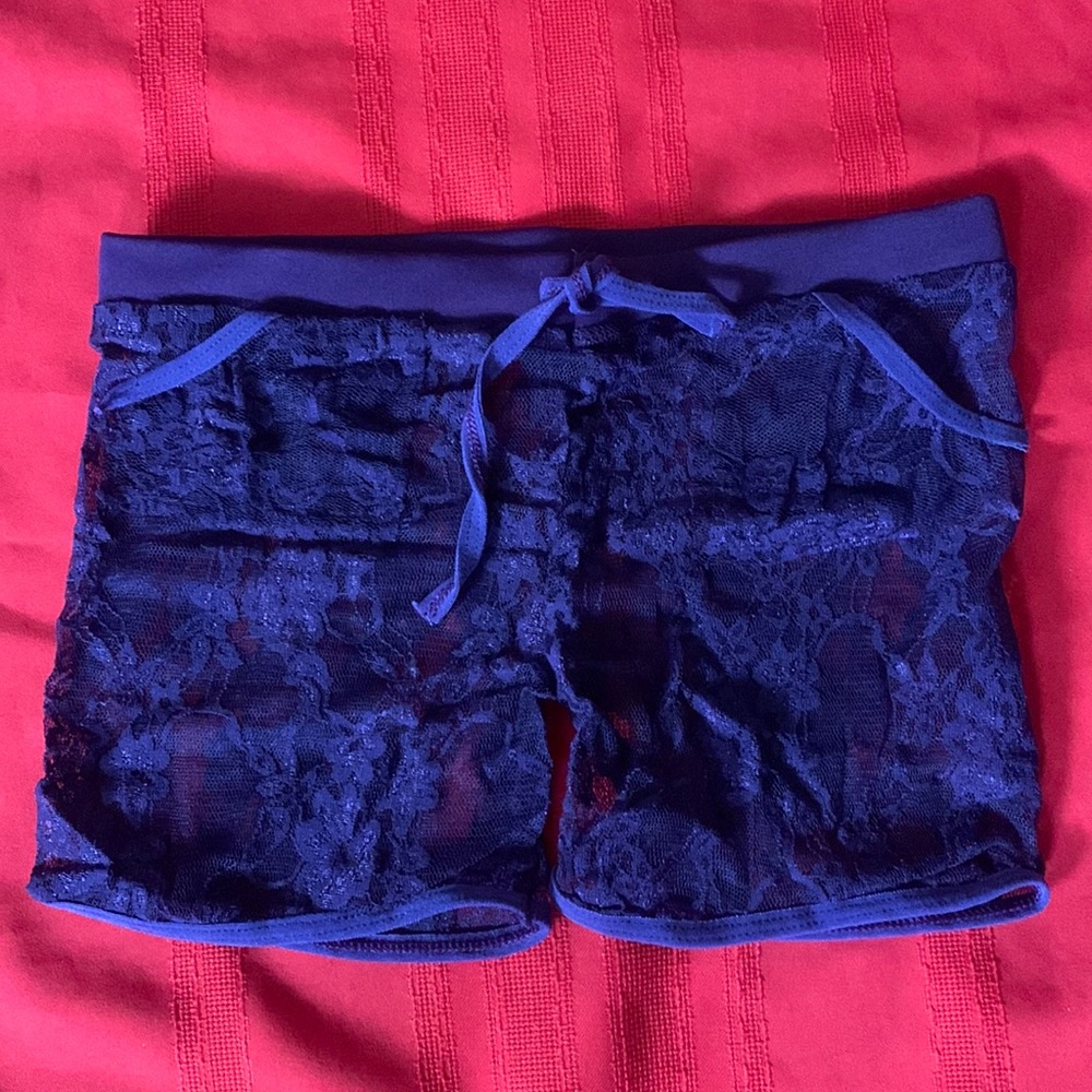 Purple Lace Booty Shorts